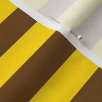 Horizontal Stripes - 1 inch wide - Yellow (#FFD900) & Brown (#6e4a1c)