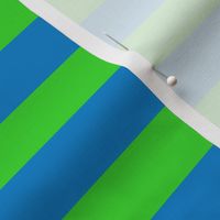 Stripes - Horizontal - 1 inch (2.54cm) - Green (3AD42D) and Light Blue (0081C8)