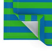 Stripes - Horizontal - 1 inch (2.54cm) - Green (3AD42D) and Light Blue (0081C8)