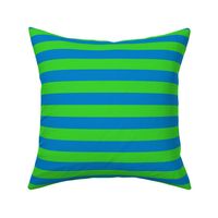 Stripes - Horizontal - 1 inch (2.54cm) - Green (3AD42D) and Light Blue (0081C8)