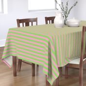 Stripes - Horizontal - 1 inch (2.54cm) - Pale Green (89DA65) and Light Pink (FBA0C6)