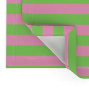 Stripes - Horizontal - 1 inch (2.54cm) - Pale Green (89DA65) and Light Pink (FBA0C6)