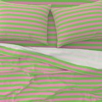 Stripes - Horizontal - 1 inch (2.54cm) - Pale Green (89DA65) and Light Pink (FBA0C6)