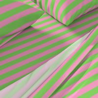 Stripes - Horizontal - 1 inch (2.54cm) - Pale Green (89DA65) and Light Pink (FBA0C6)