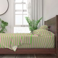 Stripes - Horizontal - 1 inch (2.54cm) - Pale Green (89DA65) and Light Pink (FBA0C6)