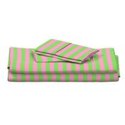 Stripes - Horizontal - 1 inch (2.54cm) - Pale Green (89DA65) and Light Pink (FBA0C6)