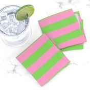 Stripes - Horizontal - 1 inch (2.54cm) - Pale Green (89DA65) and Light Pink (FBA0C6)