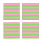 Stripes - Horizontal - 1 inch (2.54cm) - Pale Green (89DA65) and Light Pink (FBA0C6)