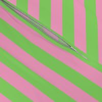 Stripes - Horizontal - 1 inch (2.54cm) - Pale Green (89DA65) and Light Pink (FBA0C6)