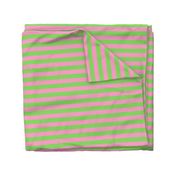 Stripes - Horizontal - 1 inch (2.54cm) - Pale Green (89DA65) and Light Pink (FBA0C6)