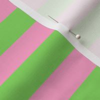 Stripes - Horizontal - 1 inch (2.54cm) - Pale Green (89DA65) and Light Pink (FBA0C6)