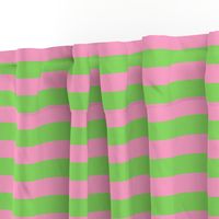 Stripes - Horizontal - 1 inch (2.54cm) - Pale Green (89DA65) and Light Pink (FBA0C6)