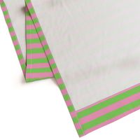 Stripes - Horizontal - 1 inch (2.54cm) - Pale Green (89DA65) and Light Pink (FBA0C6)