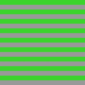 Stripes - Horizontal - 1 inch (2.54cm) - Green (#3AD42D) and Grey (#99999A)