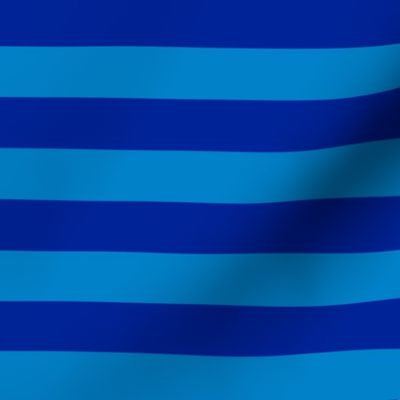 Stripes - Horizontal - 1 inch (2.54cm) - Light Blue (#0081C8) & Dark Blue (#002398)
