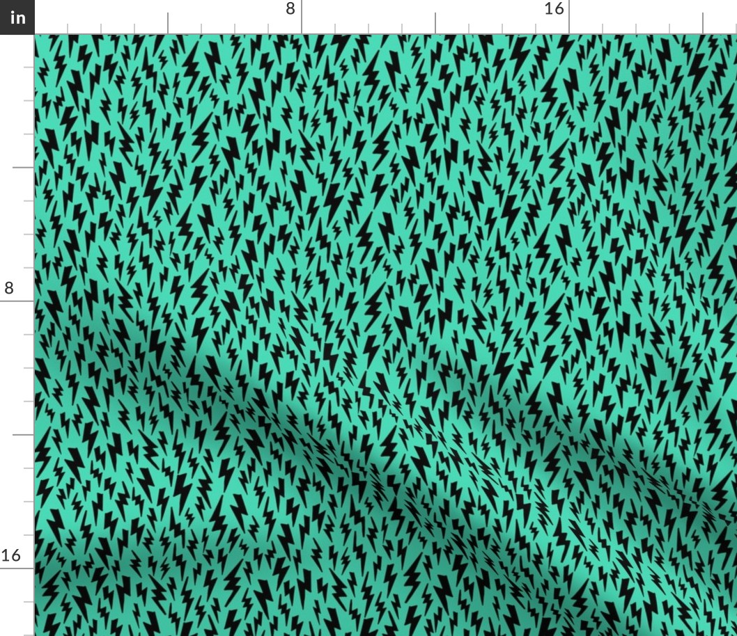 lightning bolt // green bright 80s style fabric retro kids design bolts lightning bolt design andrea lauren fabric