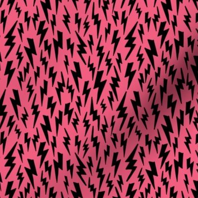 bolt // pink lightning bolt fabric halloween design 80s pink bright bold fabric by andrea lauren