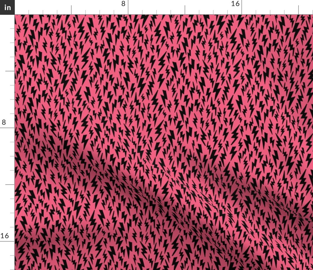 bolt // pink lightning bolt fabric halloween design 80s pink bright bold fabric by andrea lauren
