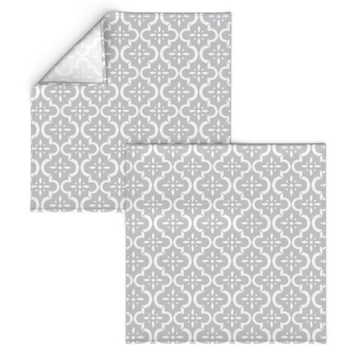 Light Gray Ikat Moroccan Flower