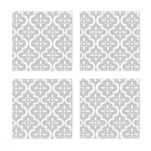 Light Gray Ikat Moroccan Flower