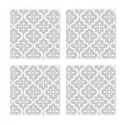 Light Gray Ikat Moroccan Flower