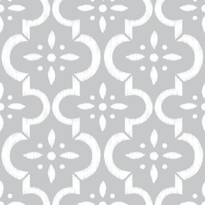 Light Gray Ikat Moroccan Flower