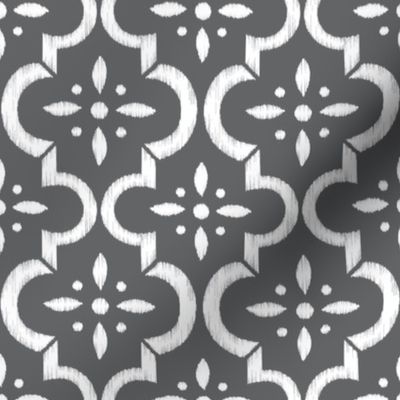 Charcoal Ikat Moroccan Flower