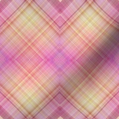 WATERCOLOR PUMPKINS Diagonal Plaid Pink Salmon Harmony