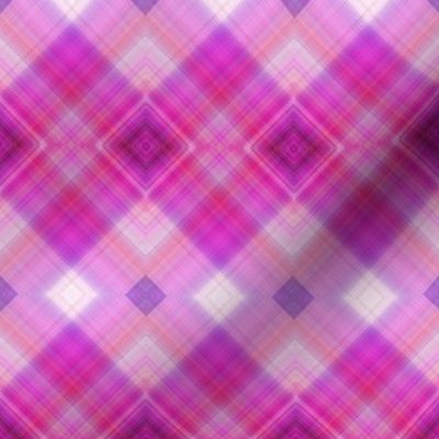 WATERCOLOR PUMPKINS Diagonal Plaid Pink Harmony