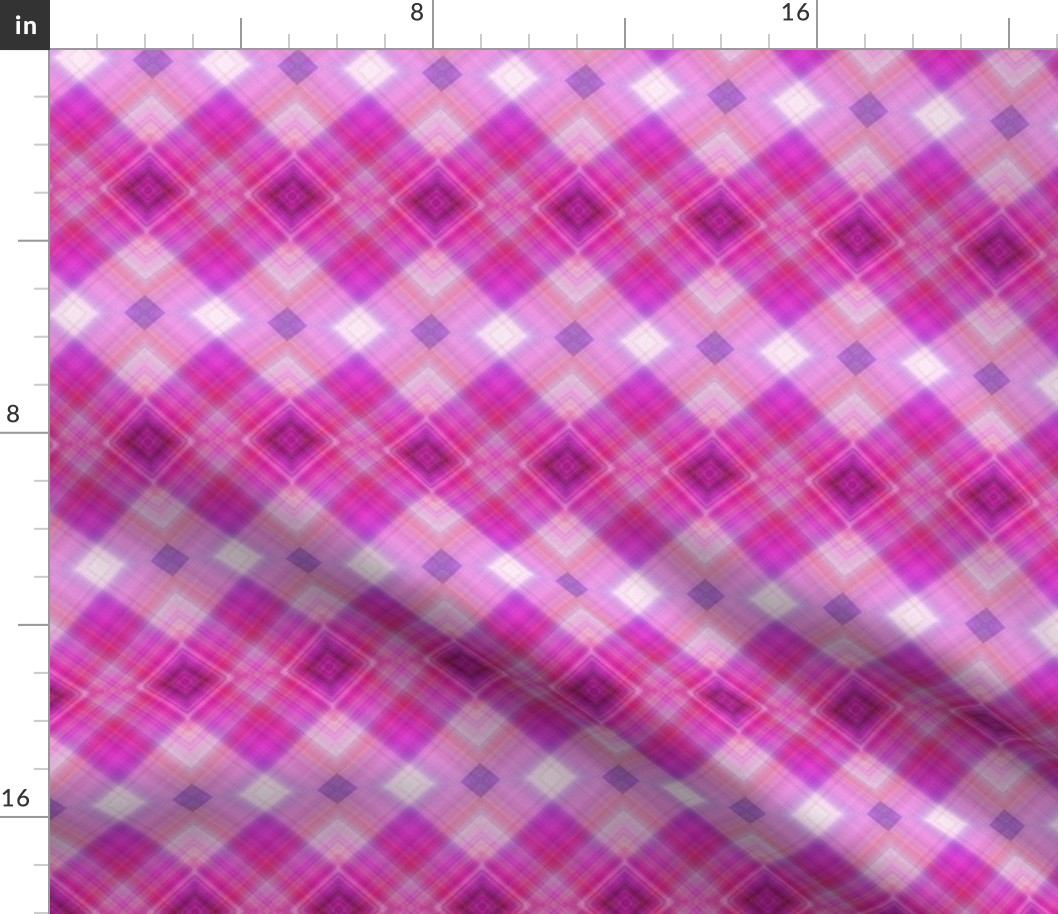 WATERCOLOR PUMPKINS Diagonal Plaid Pink Harmony