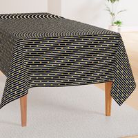 Gold Hearts on Black and White Stripe pattern