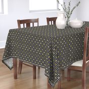 Gold Hearts on Black and White Stripe pattern