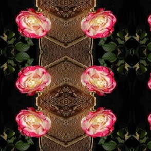 Sweet Double Delight  Roses - Vertical Stripe (Ref. 0845)