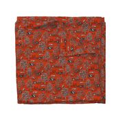 Red and Black Greyhound Toile de Jouy