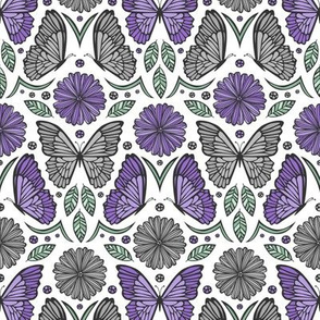 Butterfly Fields Damask (Purple)