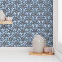 Mermaid Damask - grey/blue