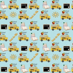 School Is Cool - Light Blue Small Pattern