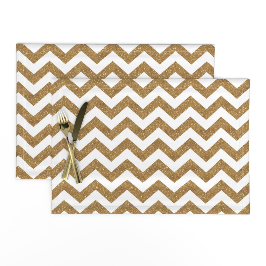 Glitter Chevron Gold