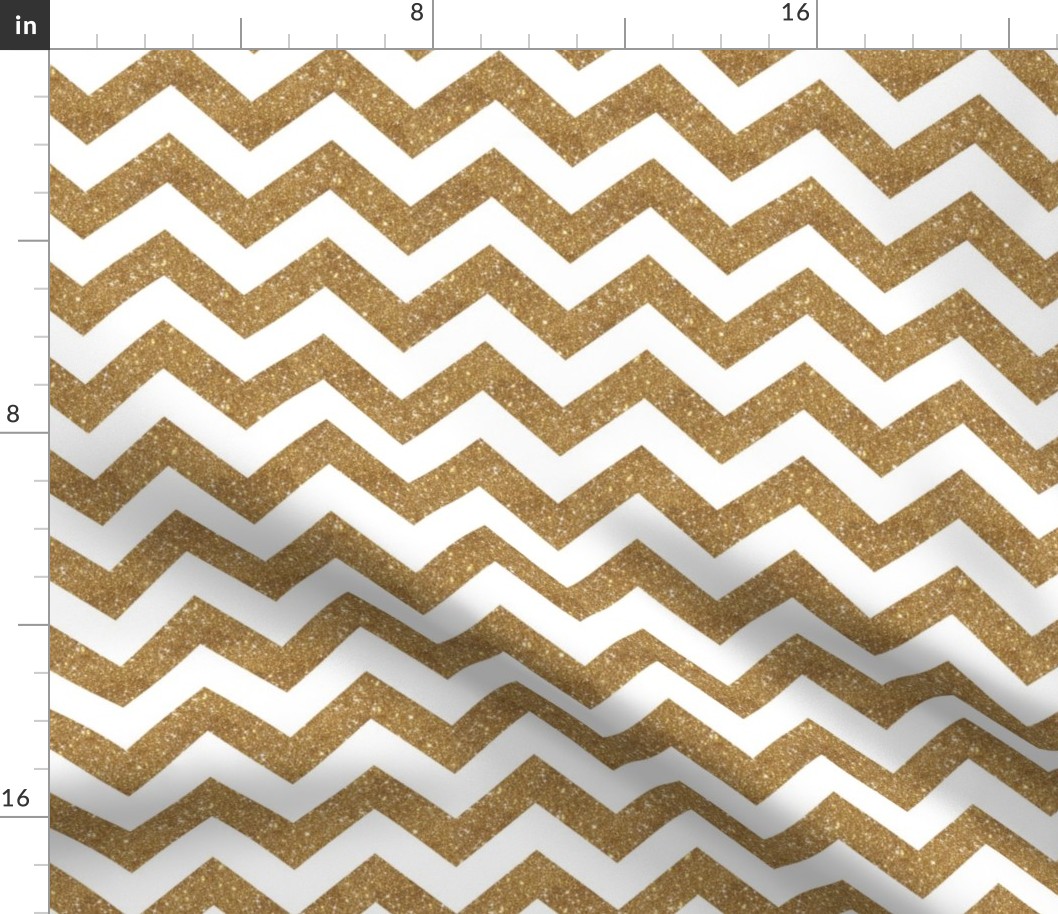 Glitter Chevron Gold