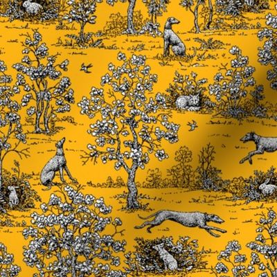 Gold and Black Greyhound Toile