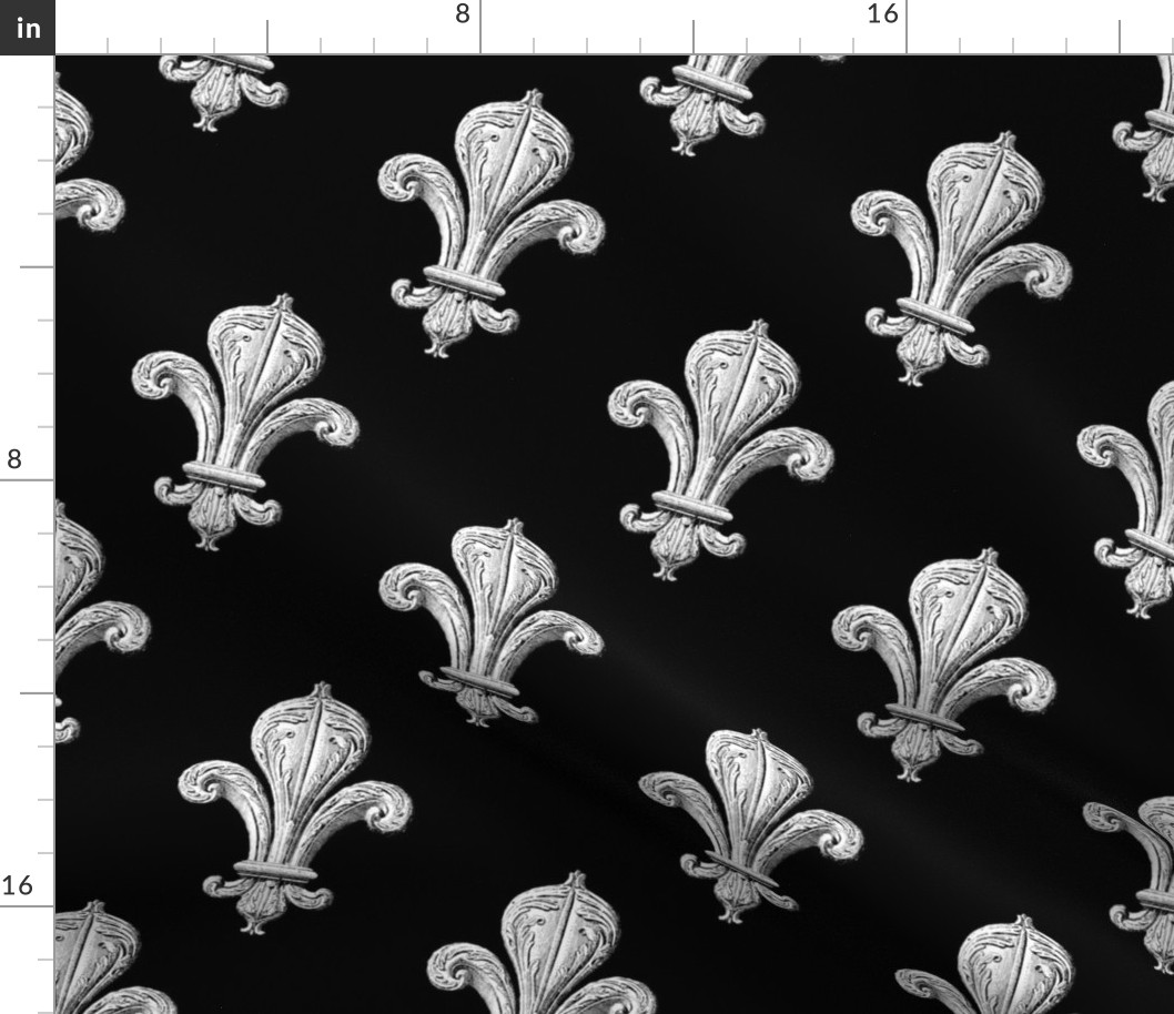 Fleur~de~Lys ~ Tipped Black and White 