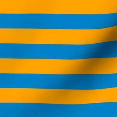 Horizontal Stripes - 1 inch wide - Blue (#0081C8) & Orange (#FFA300)