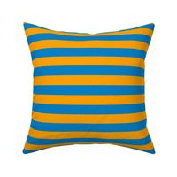 Horizontal Stripes - 1 inch wide - Blue (#0081C8) & Orange (#FFA300)