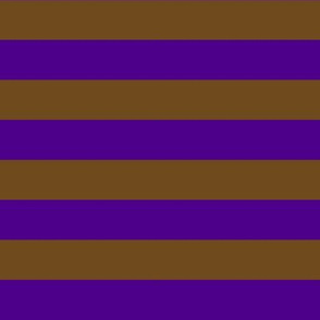 Stripes - Horizontal - 1 inch (2.54cm) - Purple (#4D008A) & Brown (#6E4A1C)