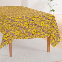 Yellow and Purple Greyhound Toile