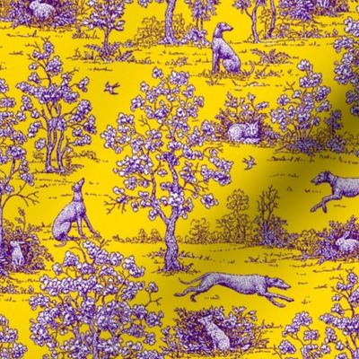 Yellow and Purple Greyhound Toile