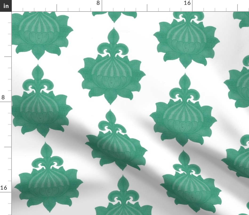 Green damask