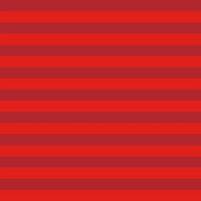 Stripes - Horizontal - 1 inch (2.54cm) - Dark Red (#B1252C) and Red (#E0201B)