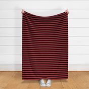 Stripes - Horizontal - 1 inch (2.54cm) - Dark Red (#B1252C) & Black (#000000)