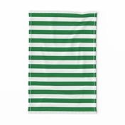 Stripes - Horizontal - 1 inch (2.54cm) - Mid Green (#00813C) & White (#FFFFFF)